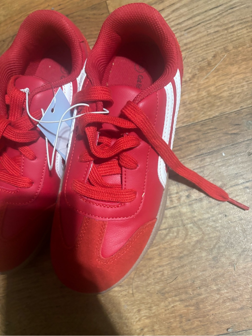 Cat & Jack Red Sneakers with White Stripes